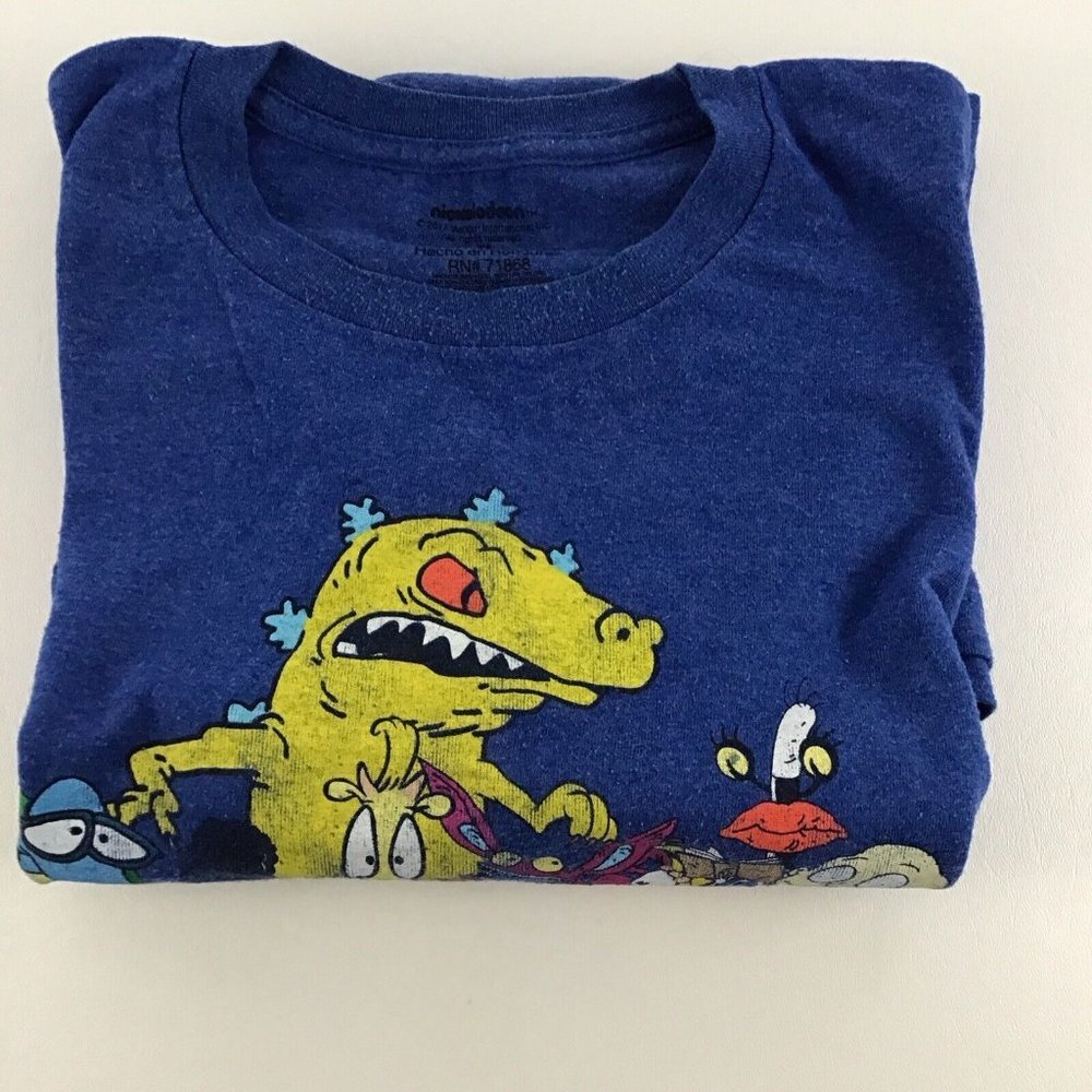 Nickelodeon Faves Retro Graphic T-Shirt Blue Men Size XL Shirt Rugrats Arnold - Picture 6 of 6